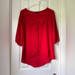 Love + haight women’s red blouse with bow, small​​